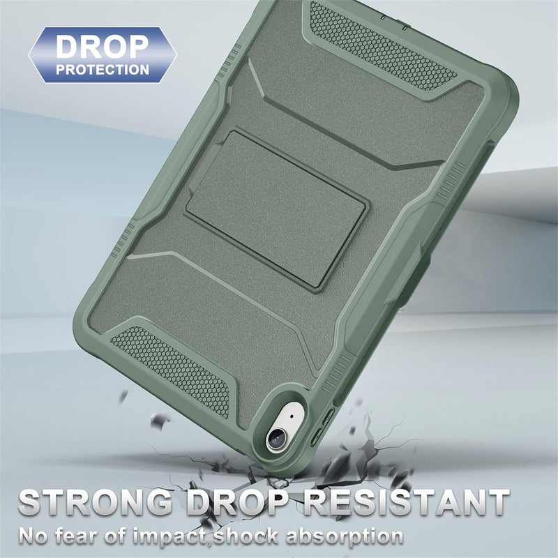 Soke Case for iPad (A16) 11th Generation 11-inch 2025, iPad 10th Generation 10.9-inch 2022, with Built-in Screen Protector and Kickstand, Rugged Full Body Protective Cover - Calke Green - Image 4